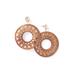 Plus Size Women's Wood Cutout Circle Earrings by Accessories For All in Brown