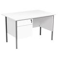 Sonata Rectangular 1200mm Desk with Single 2 Drawer - EF1275REC2DPWHBK