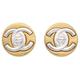 CHANEL 1997 Silver & Gold CC Turnlock Earrings Medium 13236