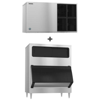 Hoshizaki KM-1601SWJ/B-1150SS 1660 lb KM Series Crescent Cube Commercial Ice Machine w/ Bin - 1148 lb Storage, Water Cooled, 208-230v, 1660 lb Daily Production, 1148-lb. Storage, Stainless Steel