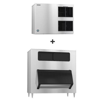 Hoshizaki KM-1900SAJ3/B-1650SS 1865 lb KM Series Crescent Cube Commercial Ice Machine w/ Bin - 1605 lb Storage, Air Cooled, 208-230v, 1,605-lb. Storage Capacity, Stainless Steel