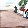 Courtyard Collection 8 x 11 Rust / Grey CY8061 Indoor/ Outdoor Waterproof Easy Cleaning Patio Backyard Mudroom Area Rug