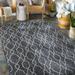 Mark&Day Outdoor Area Rugs 5x7 Valentijn Traditional Indoor/Outdoor Dark Gray Oval Area Rug (5 3 x 7 3 Oval)