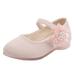 Children Leather Single Shoes Fashion Pearl Big Flower Girl Small Leather Shoes Children Princess Shoes Small High Heeled Dance Shoes Slip on Shoes Toddler Girl