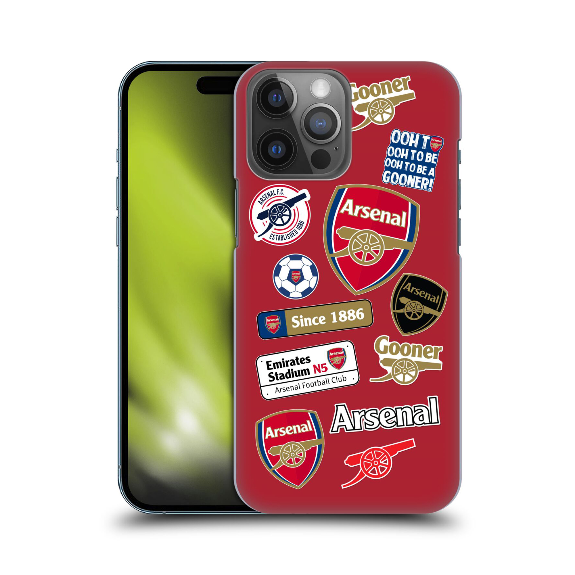 Arsenal Logo Collage Handyhülle mit fester Rückseite – Rot – iPhone Image