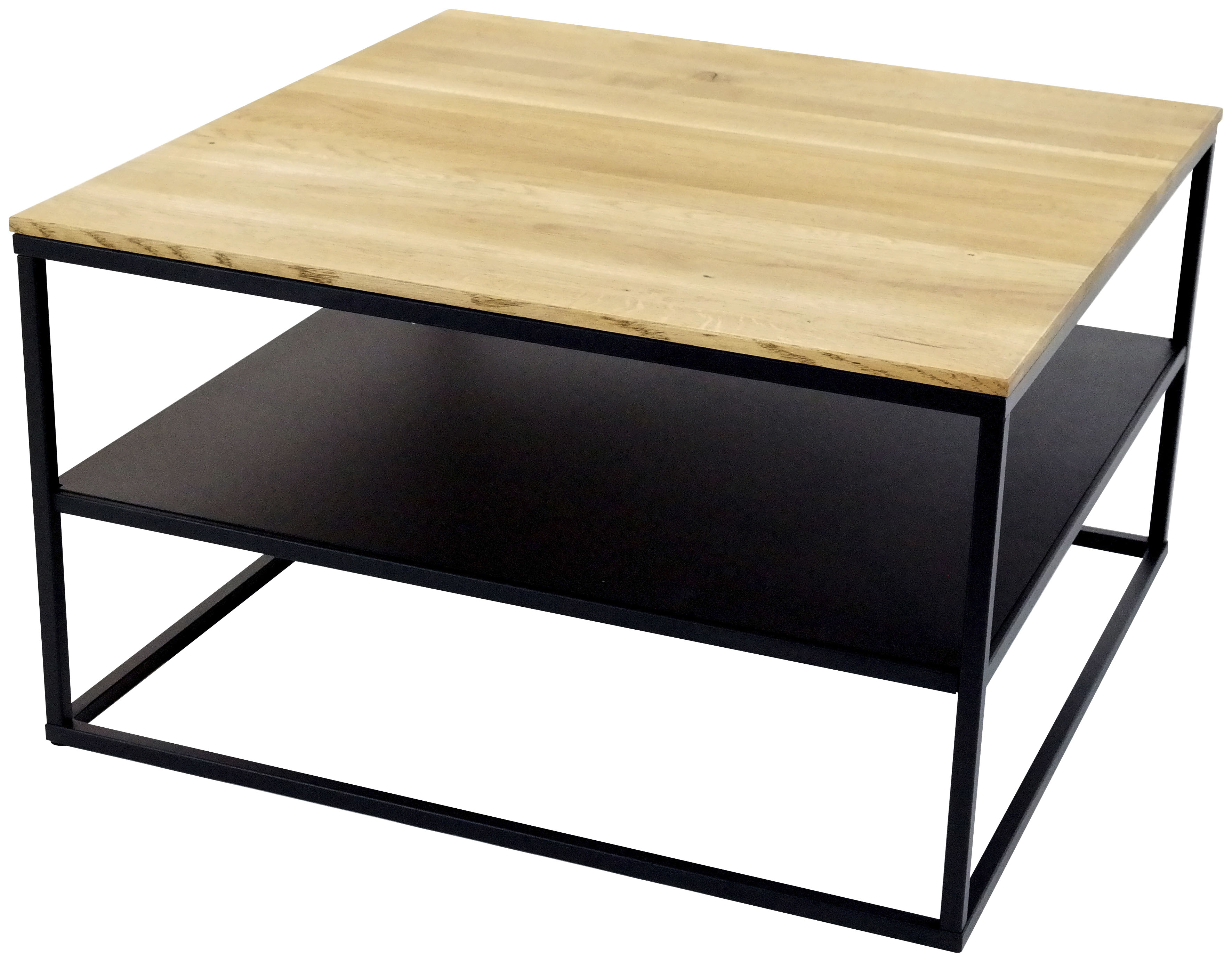 Couchtisch PAROLI "Padua 2", braun (wildeiche, schwarz, wildeiche), B:70cm H:40cm T:70cm, Tische, Couchtisch Eckige Couchtische