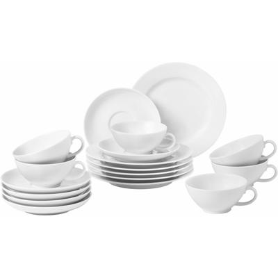 Teeservice SELTMANN WEIDEN "Geschirr-Set Rondo", weiß, 18 tlg., Porzellan, Geschirr-Sets, Tassen, Teller, Untertassen, 18 Teile, für 6 Personen Made in Germany Image
