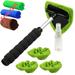 Byseng Car Windshield Cleaner Windshield Cleaning Tool for Car Microfiber Car Window Cleaner with Extendable Handle + 4 Reusable and Washable Microfiber Pads - Green