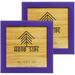 Wood Side Rustic Wooden Square Picture Frames 8x8 - Set of 2 - Natural Solid Eco Wood with Real Glass for Wall Mounting Photo Frame - Purple