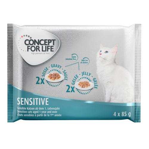 4 x 85 g Sensitive Concept for Life Katzenfutter nass