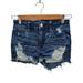 American Eagle Outfitters Shorts | American Eagle Low Rise Distressed Shortie Shorts Size 0 Medium Wash Stretch | Color: Blue | Size: 0