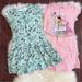 Disney Dresses | 2 Disney Princess Themed Short Sleeve Pullover Soft Dresses Size M(7/8) | Color: Green/Pink | Size: M(7/8)