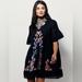 Free People Dresses | Free People Perfectly Victorian Embroidered Mini Dress | Color: Black | Size: Xs
