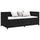 Keketa Day Bed, Sofa Bed with Drawers, Sofa Guest Bed Under Bed Storage, Single Bed for Adults, Teenagers Guest Bed Black 100x200 cm Solid Wood Pine