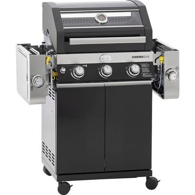Gasgrill RÖSLE "BBQ-Station VIDERO, 25520", schwarz, B:127cm H:117,5cm T:57cm, Grills, G3-S Schwarz, 3 Brenner, extra Primezone und Seitenbrenner, VARIO+ Image