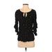 LC Lauren Conrad 3/4 Sleeve Blouse: Black Polka Dots Tops - Women's Size X-Small