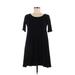 Billabong Casual Dress - A-Line Scoop Neck Short sleeves: Black Print Dresses - Women's Size Medium