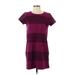 Gap Casual Dress - Shift Crew Neck Short sleeves: Pink Color Block Dresses - Women's Size Small