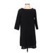 BB Dakota Casual Dress - Shift Crew Neck 3/4 sleeves: Black Print Dresses - Women's Size Small