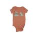 Carter's Short Sleeve Onesie: Brown Bottoms - Size 3 Month