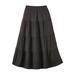 Blair Women's Haband Women’s Jersey-Knit Tiered Midi Skirt - Black - XL - Average