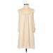 Dainty Hooligan Casual Dress - Shift: Ivory Solid Dresses - Women's Size Small