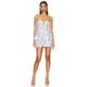 MAJORELLE Andrea Mini Dress in Baby Blue. Size M.