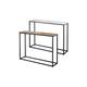 Wooden Console Table with Metal Legs, Oak