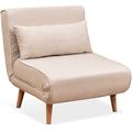 EVERGREENWEB - Poltrona Letto singola trasformabile BEIGE Poltrona letto relax con Materasso