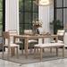 6 - Piece Dining Set with 4 Upholstered Chairs and One Bench