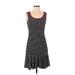 JBS Casual Dress - A-Line Scoop Neck Sleeveless: Black Print Dresses - Women's Size Small
