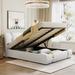 Upholstered Faux Leather Platform bed with a Hydraulic Storage System
