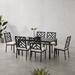 Crosley Locke 7Pc Outdoor Metal Dining Set - Matte Black