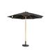 Blue Wave 9 ft. Cenote Wood Pole Octagon Market Patio Umbrella with Breez-Tex Canopy Black