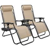 YouLoveIt Set of 2 Zero Gravity Chair Patio Folding Lawn Lounge Chairs Adjustable Reclining Chairs Pool Side Using Lawn Lounge Chair Recliners for Patio
