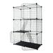 Vinmax Pet Fence Cute Cat Cage Stable Pet Wire Cage 24 Pieces Foldable 3-Tier