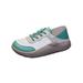 Lightweight Sneakers for Women Classic Leather Platform Walking Tennis Shoes Comfort Fashion Casual Shoes Green 40