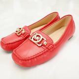 Michael Kors Shoes | Michael Kors Flats Loafers Shoes Size 6.5m Red Slip-On Leather W/Mk Logo | Color: Red | Size: 6.5