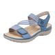 Riemchensandale RIEKER Gr. 38, blau Damen Schuhe Sandalen Sommerschuh, Sandalette, Keilabsatz, mit Gummizügen Bestseller
