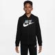 Kapuzensweatjacke NIKE SPORTSWEAR "Club Fleece Big Kids' (Boys') Full-Zip Hoodie" Gr. XS, schwarz-weiß (black, white, lt smoke grey) Kinder Sweatjacken Sweatshirts