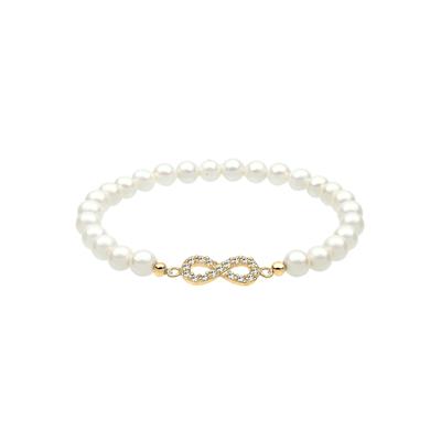 Elli Infinity Perle Kristalle 925 Silber goldfarben Damen Image