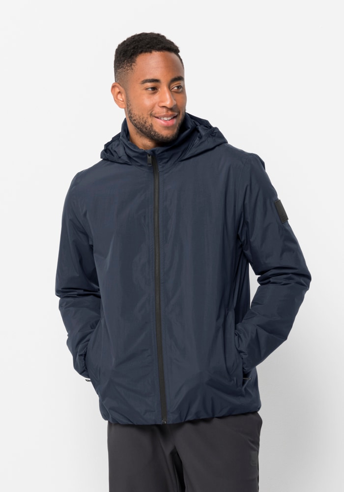Outdoorjacke JACK WOLFSKIN "TEXTOR JKT M", Herren, Gr. M (50), blau (night, blau), Hauptmaterial: 100% Polyamide; Futter: 100% Polyester (recycled); Füllung: 100% Polyester (recycled), Jacken Outdoorjacke