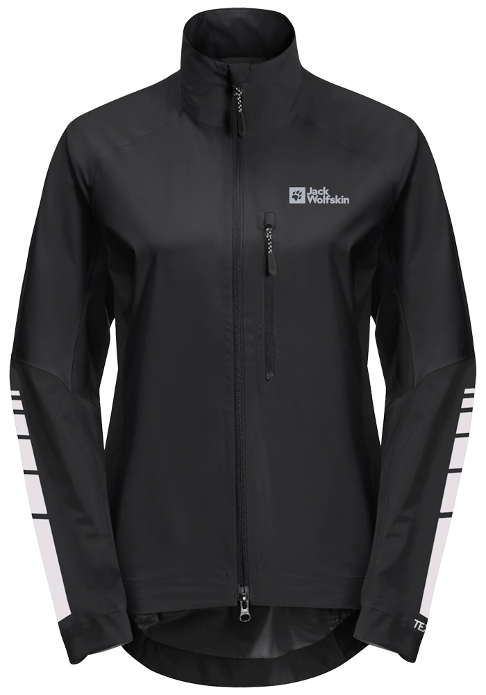 Fahrradjacke JACK WOLFSKIN "MOROBBIA 2.5L JKT W", Damen, Gr. XL (46), schwarz, OBERSTOFF 100% POLYESTER FUTTER 100% POLYESTER, Jacken Image