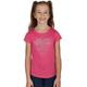 T-Shirt TRIGEMA "TRIGEMA mit glitzerndem Herz-Motiv" Gr. 140, rosa (flamingo) Kinder Shirts T-Shirts