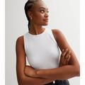 Tall White Round Neck Sleeveless Bodysuit New Look