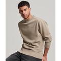 Superdry Men's Mens Loose Fit Embroidered Code Essential Overdyed Crew Sweatshirt, Dark Grey, Size: L