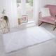 Sienna Flauschiger Teppich aus Kunstfell, Mikroveloursleder, groß, rechteckig, Bedrrom, Küchenteppich, fusselfrei, weicher Bodenmatte, Weiß – 80 x 150 cm