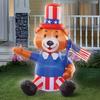 4-Foot Patriotic Teddy Bear Outdoor Inflatable Yard Decor - 10.000 x 6.000 x 3.750