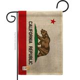Breeze Decor BD-SS-G-108229-IP-DB-D-US14-BD 13 x 18.5 in. California State Burlap Americana States Impressions Decorative Vertical Double Sided Garden Flag