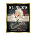 St. Nick s Sleigh Rides Vintage Style Sign Holiday Graphic Art Metallic Gold Framed Art Print Wall Art